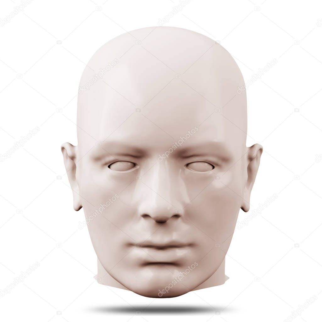  human head, background - 3D illustration