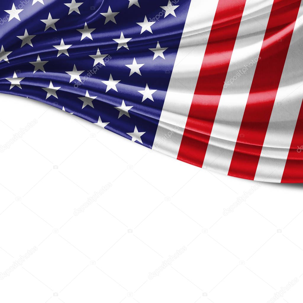 Flag of USA with copy space for your text  - 3D illustration    