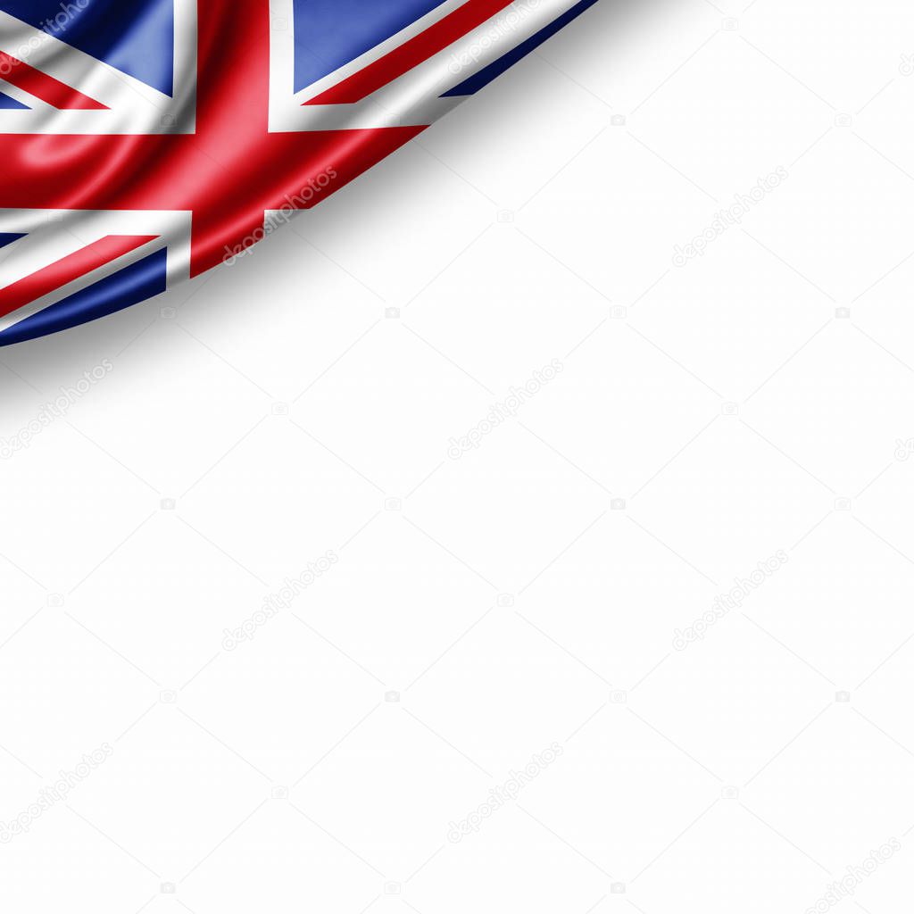 Flag of   United Kingdom   with copy space for your text on  white background - 3D illustration   