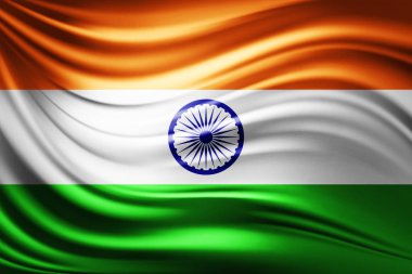 Hindistan bayrağı ile kopya alanı metin - 3d çizim için    