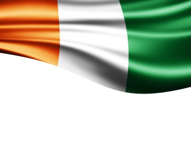 Fildişi Sahili bayrağı ile kopya alanı metin - 3d çizim için    