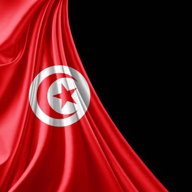 Tunus bayrağı ile kopya alanı metin - 3d çizim için    