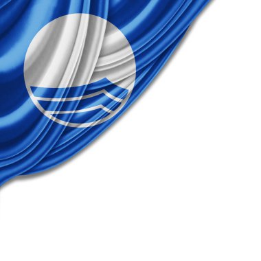 Mavi bayrak ipek - 3d şekil