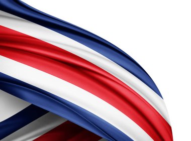 Kosta Rika bayrakla kopya alanı metin - 3d çizim için    