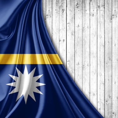 Nauru bayrağı ile kopya alanı metin - 3d çizim için    