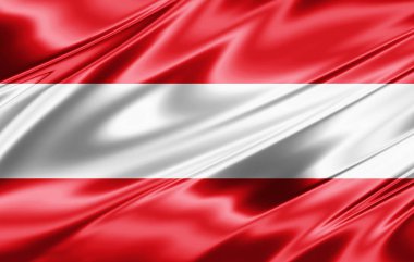 Avusturya bayrağı ile kopya alanı metin - 3d çizim için    