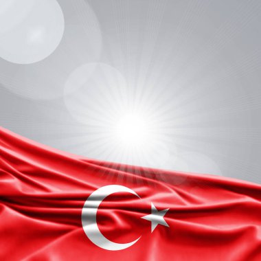 Metin - 3d çizim için kopya alanı ile Türkiye'nin bayrak    