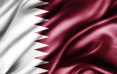 Katar bayrağı ile kopya alanı metin - 3d çizim için    