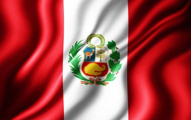 Peru bayrağı ile kopya alanı metin - 3d çizim için    