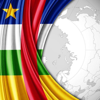 Orta Afrika Cumhuriyeti bayrağı ile kopya alanı metin - 3d çizim için    