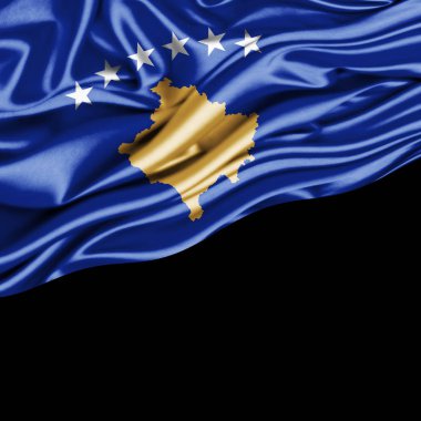 Kosova bayrağı ile kopya alanı metin - 3d çizim için    