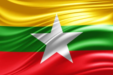 Burma bayrakla kopya alanı metin - 3d çizim için    