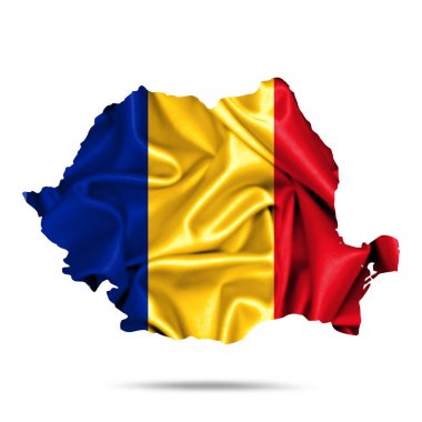 Romanya bayrağı ile kopya alanı metin - 3d çizim için    