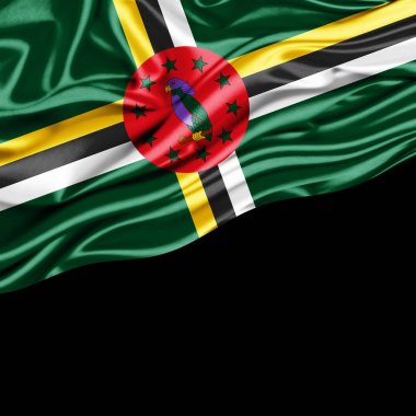 Dominika bayrağı ile kopya alanı metin - 3d çizim için    