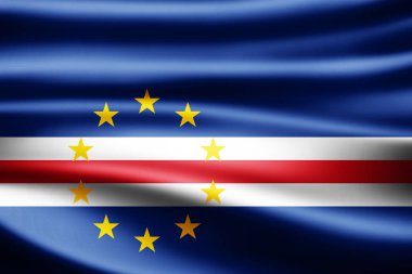 Cape Verde bayrağı ile kopya alanı metin - 3d çizim için    