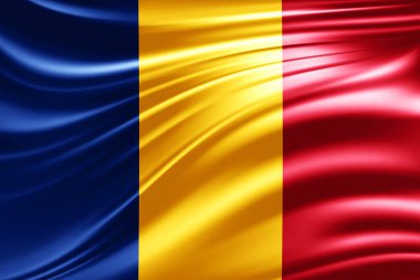 Çad bayrağı ile kopya alanı metin - 3d çizim için    