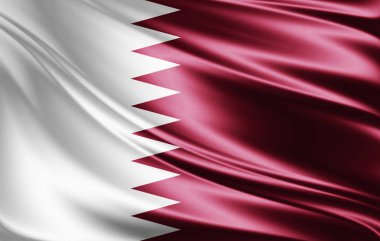 Katar bayrağı ile kopya alanı metin - 3d çizim için    