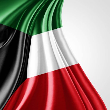 Kuveyt bayrağı kopya alanı metni üzerinde beyaz arka plan - 3d çizim ile    