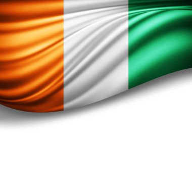 Fildişi Sahili bayrağı ile kopya alanı metin - 3d çizim için    