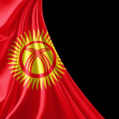 Kırgızistan bayrağı ile kopya alanı metin - 3d çizim için    