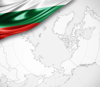 Bulgaristan bayrağı ile kopya alanı metin - 3d çizim için    