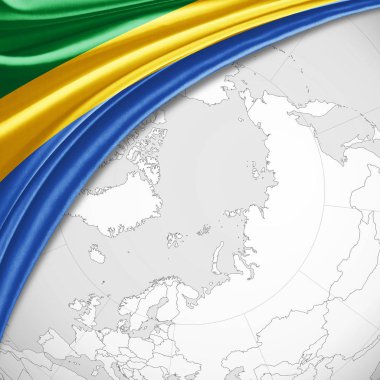 Gabon bayrağı ile kopya alanı metin - 3d çizim için    