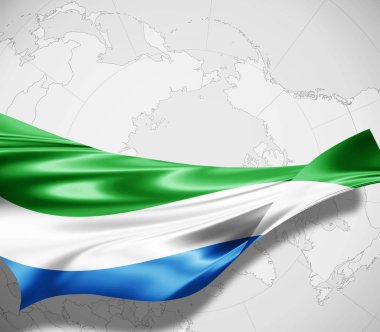 Sierra Leone bayrakla kopya alanı metin - 3d çizim için    