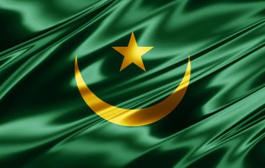 Moritanya bayrağı ile kopya alanı metin - 3d çizim için    