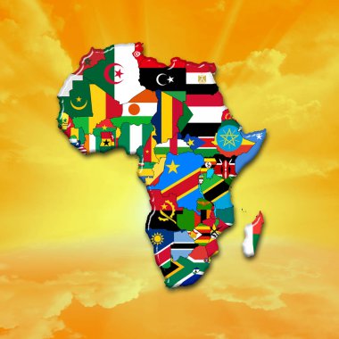 Afrika kıtası bayraklardan yapılmış, Illustration 