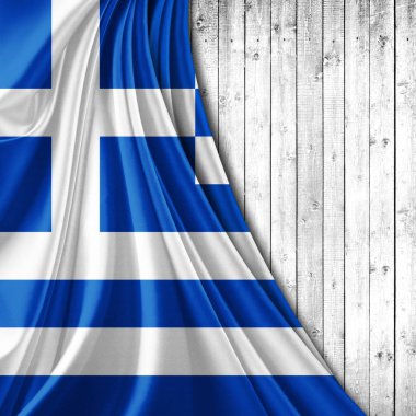 Yunanistan bayrağı ile kopya alanı metin - 3d çizim için    