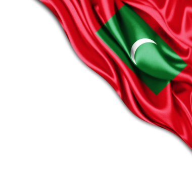 Maldivler bayrağı ile kopya alanı metin - 3d çizim için    