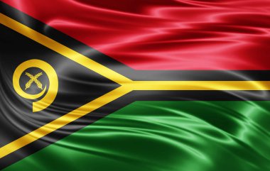 Vanuatu Cumhuriyeti bayrağı ile kopya alanı metin - 3d çizim için    