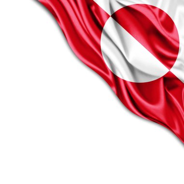 Grönland bayrakla kopya alanı metin - 3d çizim için    