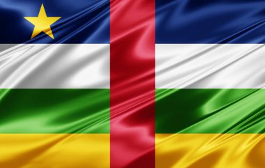 Orta Afrika Cumhuriyeti bayrağı ile kopya alanı metin - 3d çizim için    