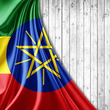 Etiyopya bayrağı ile kopya alanı metin - 3d çizim için    