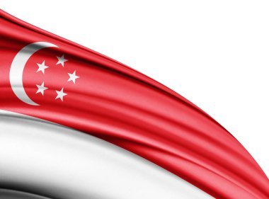 Singapur bayrağı ile kopya alanı metin - 3d çizim için    