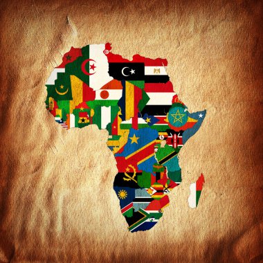 Afrika kıtası bayraklardan yapılmış, Illustration 