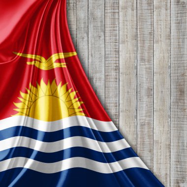 Kiribati bayrağı ile kopya alanı metin - 3d çizim için    