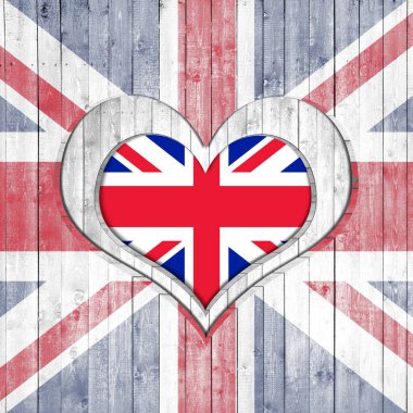 Metin veya görüntü için kopya alanı ile kalp, Ingiltere bayrağı 