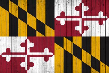 Ahşap arka plan - 3d çizim Maryland bayrağı