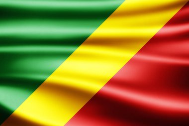 Kongo Cumhuriyeti bayrağı ile kopya alanı metin - 3d çizim için    