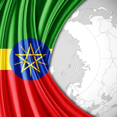 Etiyopya bayrağı ile kopya alanı metin - 3d çizim için    