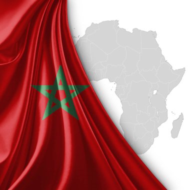 Fas bayrağı ile kopya alanı metin - 3d çizim için    