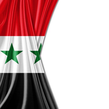 Suriye bayrağı ile kopya alanı metin - 3d çizim için    