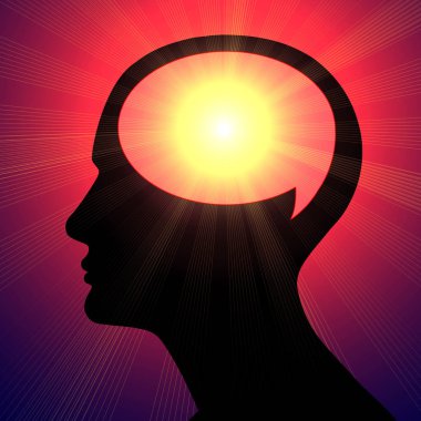  insan kafası, arka plan - 3d çizim