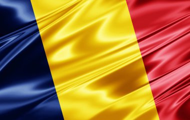 Romanya bayrağı ile kopya alanı metin - 3d çizim için    