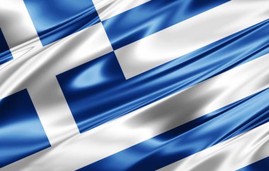 Yunanistan bayrağı ile kopya alanı metin - 3d çizim için    