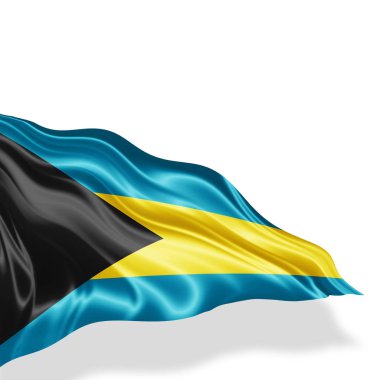 Bahamalar bayrağı ile kopya alanı metin - 3d çizim için    