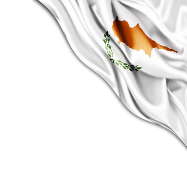 Kıbrıs bayrağı ile kopya alanı metin - 3d çizim için    