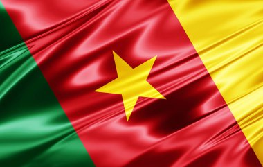 Kamerun bayrağı ile kopya alanı metin - 3d çizim için    